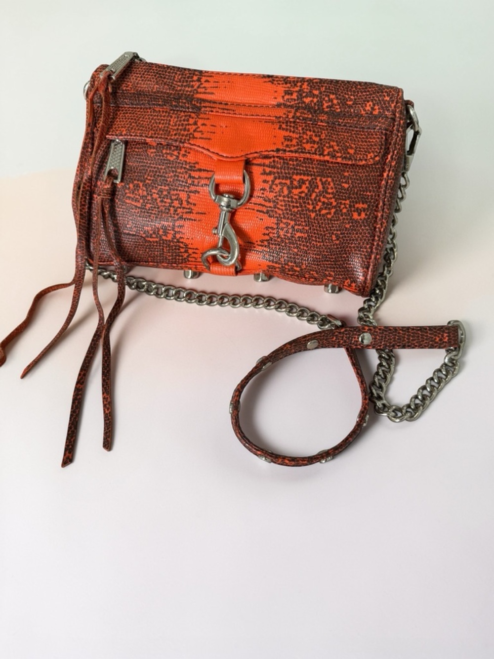 Authentic Rebecca Minkoff Mini
M.A.C. Shoulder/Crossbody Bag in Orangina Geo